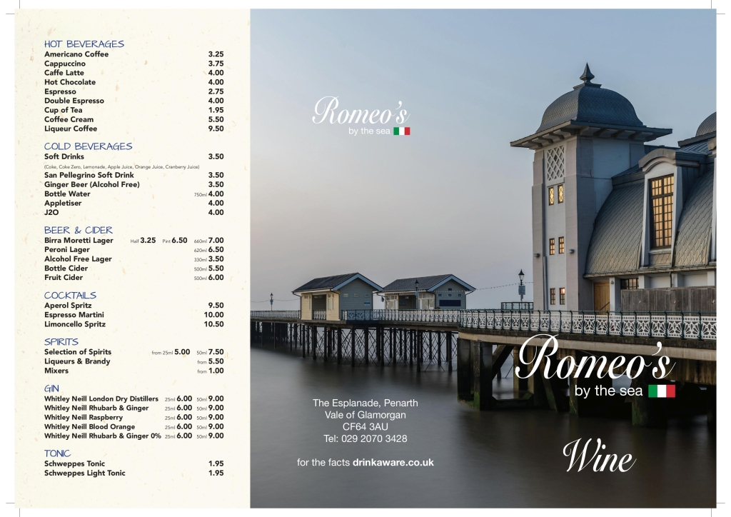 Romeo's Wine Menu - Romeos by the Sea